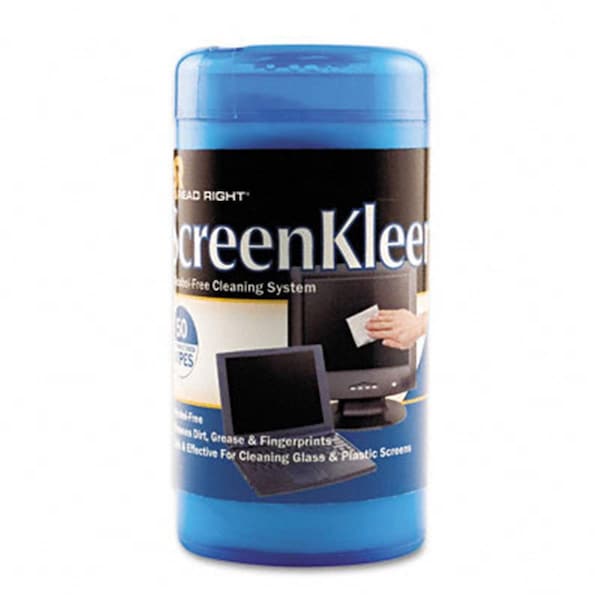 Read Right ScreenKleen Monitor Screen Wet Wipes Cloth 5-1/4 x 5-3/4 50/Tub RE32723 - main